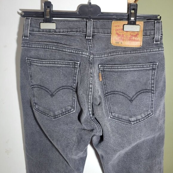 Levis 505 orange tab straight leg jeans charcoal black gray size  26 - Picture 7 of 12